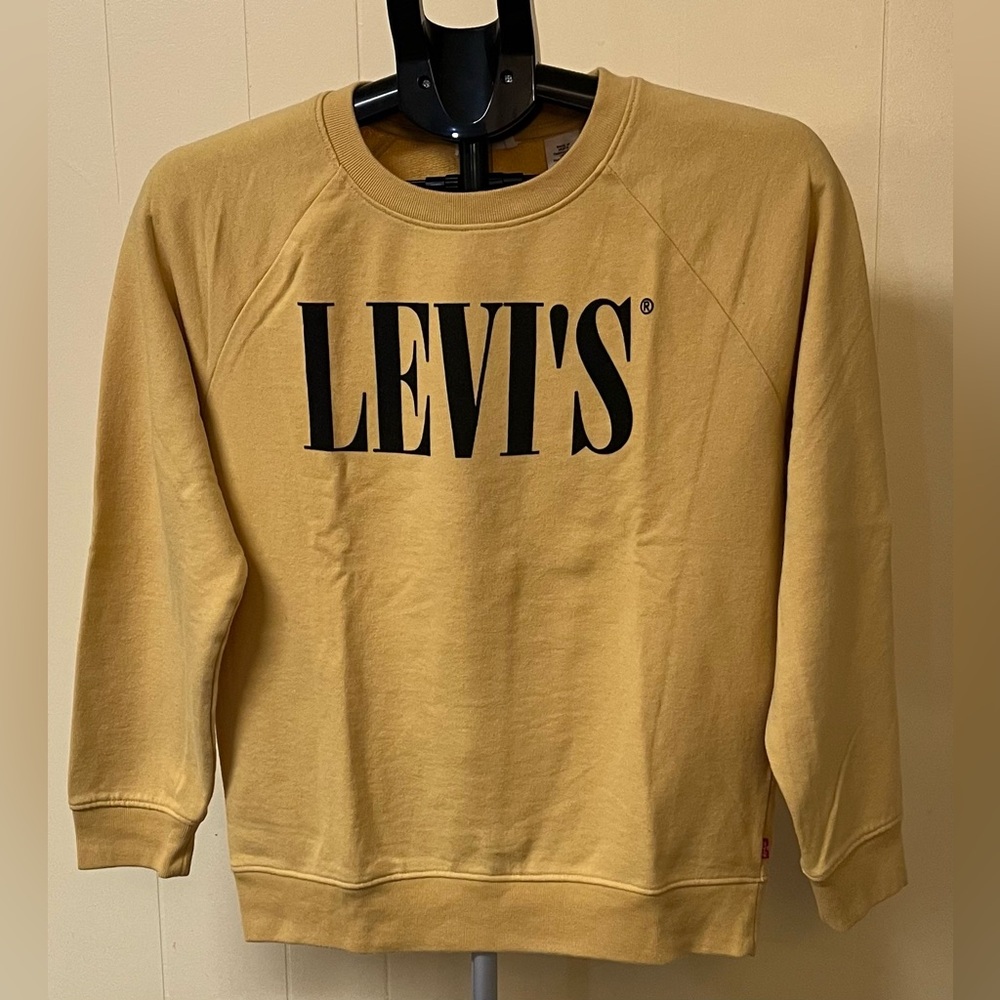 Levi's Mustard Crewneck Sweatshirt with Black Logo